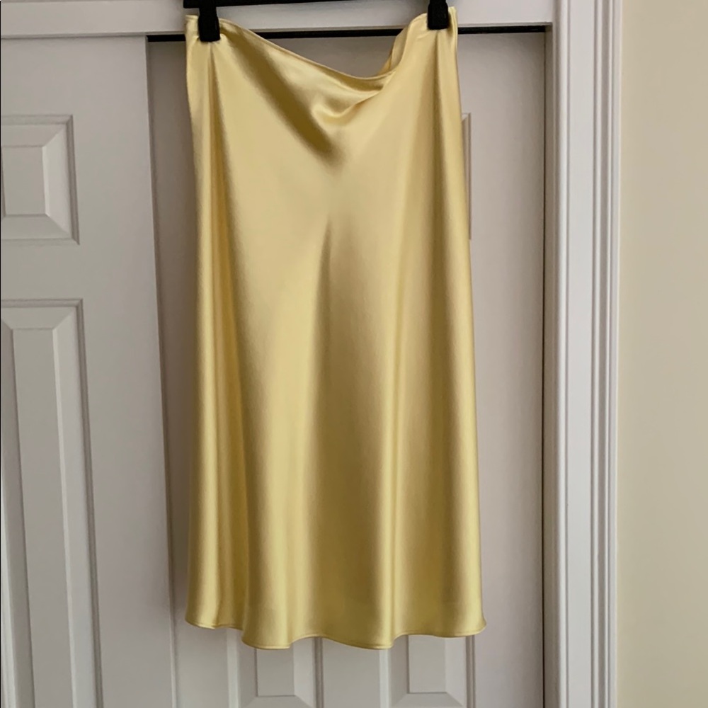 Zara Yellow Midi Slip Skirt Casual